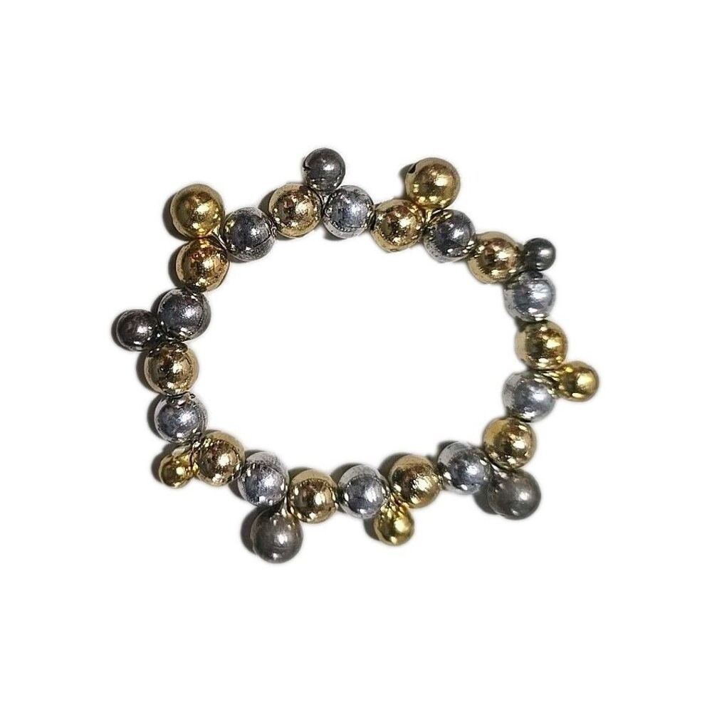 Vintage Silver Tone And Gold Tone Bracelet With Bells